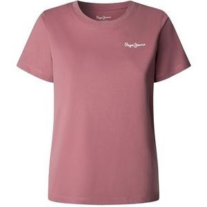 Pepe Jeans Dames W Basic Logo T-shirt, Roze (leisteen Rose Roze), S