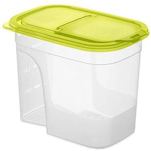 Rotho, Sunshine, , Kunststof (PP) BPA-vrij, transparant / groen, 2,2l (20,3 x 13,5 x 16,0 cm)