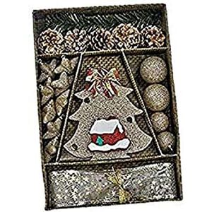 Comarco Sa 11175 kerstdecoratie, polystyreen, glitter, natuurlijk materiaal, goud, 30 x 20 x 5 cm
