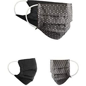 BaF Community-maskers Set van 2 stuks Unisex geïmproviseerd masker Omkeerbaar mondbeschermingsmasker Mond- en neusbescherming Omkeerbaar masker met motief katoen BCI Wasbaar