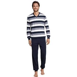 Schiesser heren Pyjamaset Lange pyjama met manchetten - Nightwear Set, blauw (donkerblauw 803), 48