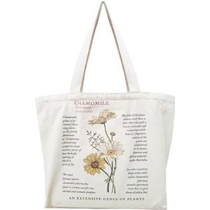 BROADREAM Draagtas, Draagtassen Dames, Boodschappentas, Schoudertas Stoffen Tas, Katoenen Tas, Jute Tas, Met Vintage Print, Canvas Tote Bag om te winkelen School