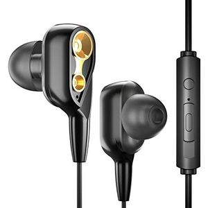 Langbbo Hoofdtelefoon bedrade in-ear hoofdtelefoon oortjes, grote compatibiliteit met premium geluid, 3-06, zwart