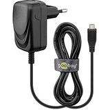 goobay 49529 Wandlader Micro-USB, 1,0 A, USB, voeding voor smartphones, voeding, 1,5 m, zwart