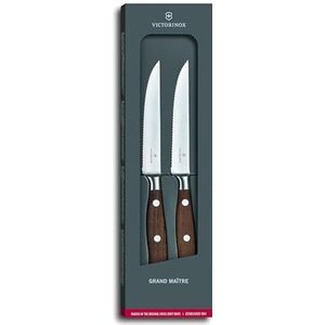 Victorinox - Steakmessen - Grand Maître - heft van donkerbuin rozenhout - Set van 2 stuks