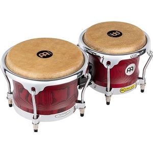 Meinl Percussie bongo's met Amerikaanse witte asstaf schelpen, Woodcraft Series - NIET GEMAAKT IN CHINA - True Skin Koe Heads, TWEE JAAR GARANTIE, Rood, 7""/8.5"" (WB400VR-M)