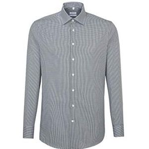 Seidensticker Heren business overhemd - slim fit - strijkvrij - Kent kraag - lange mouwen - 100% katoen, blauw (donkerblauw 19), 39