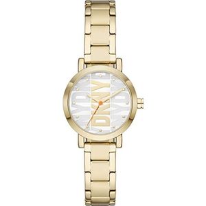 DKNY Horloge met Drie Wijzers, Soho, Gouden Metaallegering, NY6647