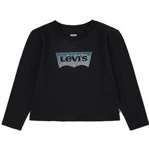 Levi's Lvg Meet and Greet Glitter vleermuis 3ej159 T-shirt voor meisjes, Kaviaar, 3 jaar