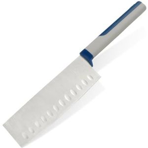 Tasty Plantaardige Chopper 15 cm, roestvrij staal scherp mes, duurzaam keukenmes met ergonomische soft-touch handgreep (kleur: blauw, grijs, zilver)