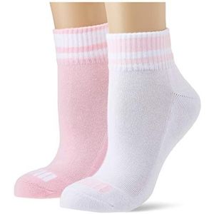 PUMA Puma Junior Clyde Quarter Socks voor kinderen, uniseks, 2 stuks, roze/wit, 39-42 EU
