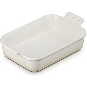 Le Creuset Heritage Schaal, rechthoekig, steengoed, 2,31 liter, 32 cm, Meringue