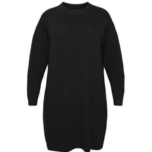 Kaffe Curve Plus-size damestrui boven knielange ronde hals, regular fit, Black Deep, M grote maten