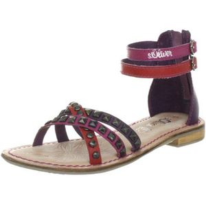 s.Oliver Casual sandalen voor meisjes, Paars Violett Multicolour 990, 35 EU