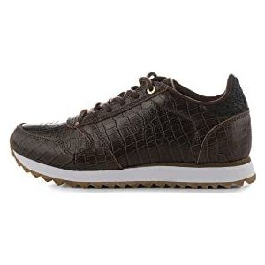 Woden Ydun Croco Shiny Sneakers voor dames, 648 Potting Soil, 39 EU