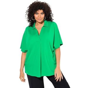 Ulla Popken Sweatshirt met kraag voor dames, natuurgroen, 54-56