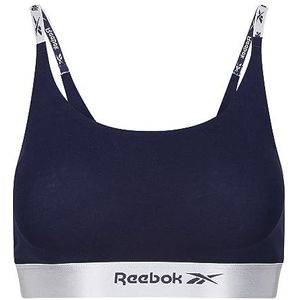 Reebok Dames Crop Top in Marineblau | Bequemer Baumwoll-bh Voor Fitness Mit Geringer Belastung Training BH, Blauw, L
