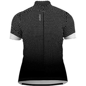 Odlo Dames Essential Print Full Zip Cycle Jersey, zwart-wit, XS