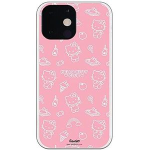Personalaizer Beschermhoes voor iPhone 13 Mini - Hello Kitty patroon op roze