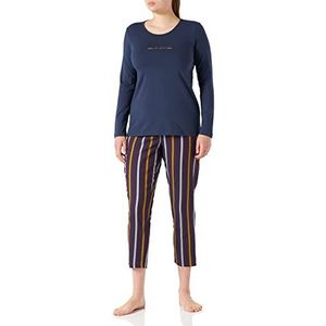 Skiny Damespyjama, lange pyjamaset, Donkerblauw, 38