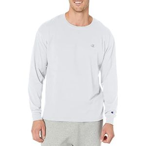Champion Klassiek T-shirt met lange mouwen voor heren, zacht, comfortabel (normaal of groot en lang), Wit, XS