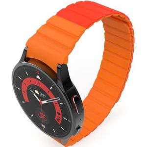 System-S Armband 20 mm siliconen magnetisch voor Samsung Galaxy Watch 5 4 in rood, rood/oranje, Eine Grösse
