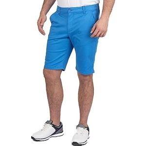 Island Green Heren katoen-stretch grijper taille shorts, blauw, 38W