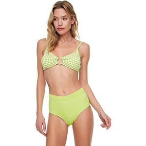 Trendyol Dames hoge taille. Bikini Bottoms, Groen, 34