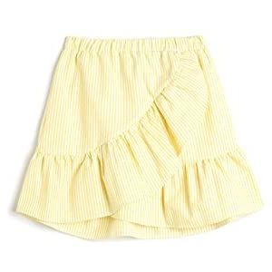 Koton Girls's Mini Ruffle Tiered Elastische Tailleband Rok, Yellow Stripe (1s6), 7-8 Jaar