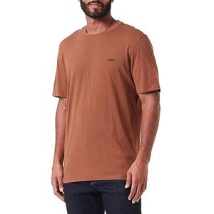 HUGO Heren Dero222 T-shirt van katoen-jersey met logo-print, Rust/Copper224, S