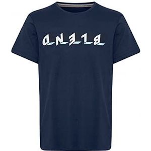 BLEND - Shirt - Navy - Antraciet - Wit