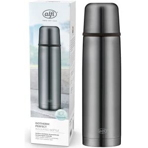 alfi isoTherm Perfect thermosfles roestvrij staal grijs 750ml, thermosfles met drinkbeker 5737.234.075 vaatwasmachinebestendig, thermosfles houdt 12 uur warm, 24 uur koud, BPA-vrij