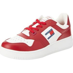 Tommy Jeans Heren TJM Retro Basket ESS Cupsole Sneaker, Medium Rood, 9 UK, Medium Rood, 43 EU