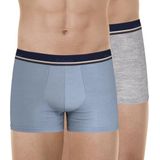 Eminence - Boxers - Blau/Grijs - Lot van 2 - Coton Stretch Longue Durée - Oeko-TEX® Standard 100