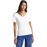 STREET ONE - T-shirt - Wit - Hartvormige Halslijn