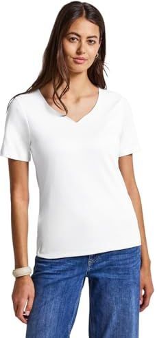 STREET ONE - T-shirt - Wit - Hartvormige Halslijn