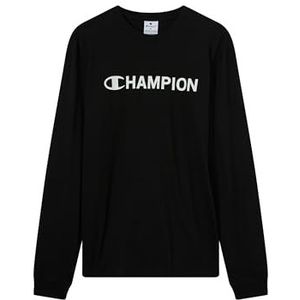 Champion Legacy Men, grafisch T-shirt met lange mouwen, M, zwart, Zwart, M