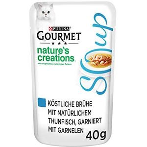 Purina Gourmet Nature's Creations Soup Kattenvoer, Kattensoep met Tonijn en Garnalen - 32x40g - (32 portiezakjes; 1,28kg)