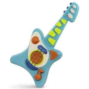 Battat BT2679Z Kindergitaar E, instrument met liedjes, akoestische gitaar en elektrische gitaar, speelgoed voor kinderen vanaf 2 jaar, blauw