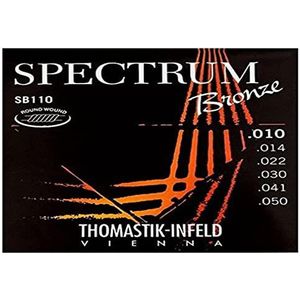 Thomastik Snaren voor akoestische gitaar, spectrum, bronzen serie, nikkelvrij, set SB110, extra licht.010-.050