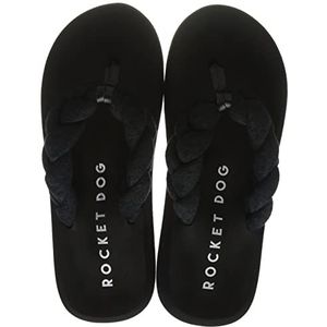 Rocket Dog Vrouwen Sunset Braid Flip-Flop, Zwarte Terry, 38 EU