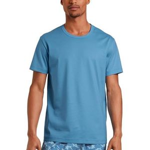CALIDA Heren RMX Sleep Weekend T-shirt, azuriet blauw, standaard, azuriet blauw, 46/48 NL