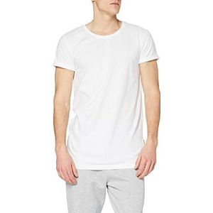 Urban Classics Heren Long Shaped Side Zip Tee T-shirt, wit (white 220), XL