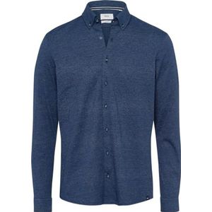 BRAX Daniel Ju Piqué-jerseyhemd voor heren, met button-down-kraag, Monochroom, L