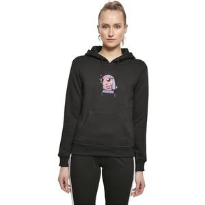 Miss Tee Dames hoodie Forever Whatever Hoody, casual hoodie met print op de voorkant, regular fit, maten XS - 5XL, zwart, S