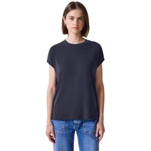 Street One Studio Basic Silk-look shirt voor dames, Dark Void Blue, 42