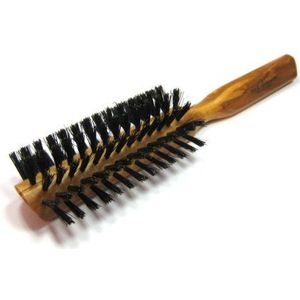 Golddachs - Halve Cirkel Haardrogerborstel - Olijfhout - 7 Rijen - Wilde Zwijnenharen
