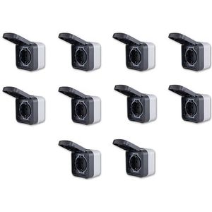 REV AquaStorm 10 x stopcontact 1-voudig spaarset - vochtige ruimtes IP55, tweepolig, opbouw, 230 V, 16 A, antraciet