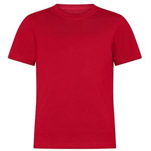 HRM Kinder Luxe Ronde Hals T-shirt, Rood , Maat 152 I Fair Trade T-shirt Jongens & Meisjes met Ronde Hals, 160 g/m² I Gemaakt van 100% Organisch Katoen