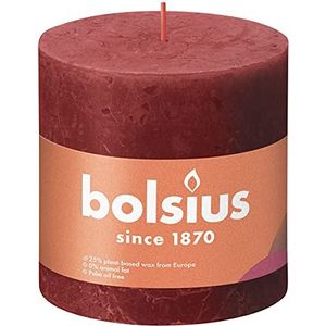 bolsius - Rustieke kaars XXL - rood - 10 cm - 3 stuks - ongeparfumeerde rustieke kaarsen extra groot,X-Large